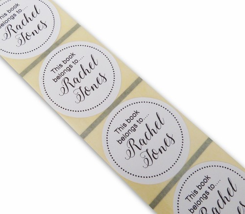 45mm round white personalised