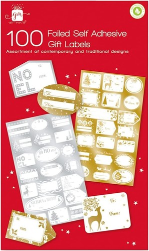100 christmas foil stickers - x,
