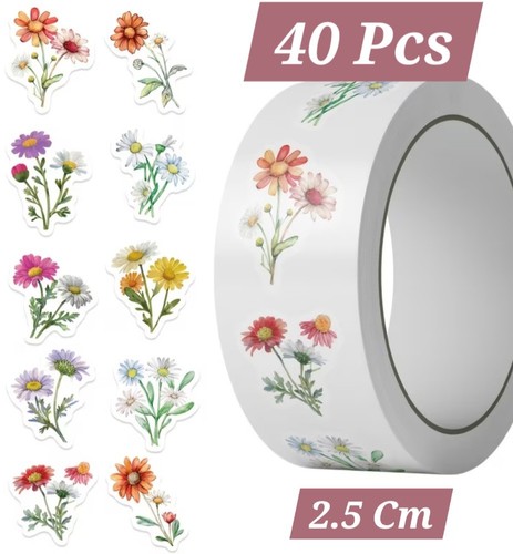 40x floral flower - flower, stickers