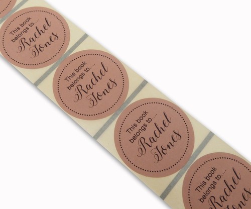 45mm round brown personalised