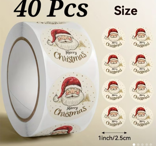 40x santa christmas stickers - santa,