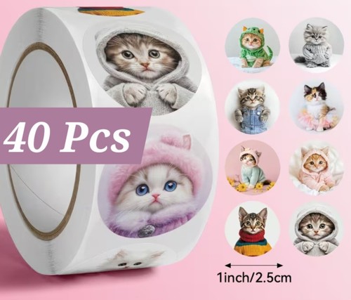 40x cute kitten - 40x, stickers