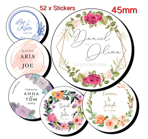 Personalised stickers wedding - personalised,