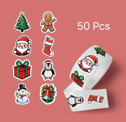 50x christmas stickers party - 50x,
