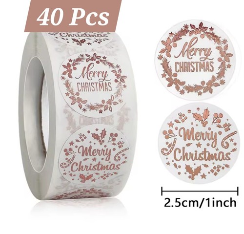 40x merry christmas stickers - merry,