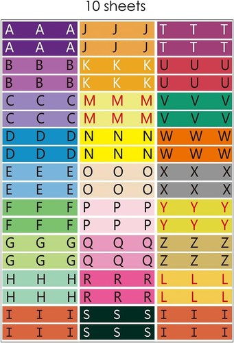 Alphabet spine labels for - labels,