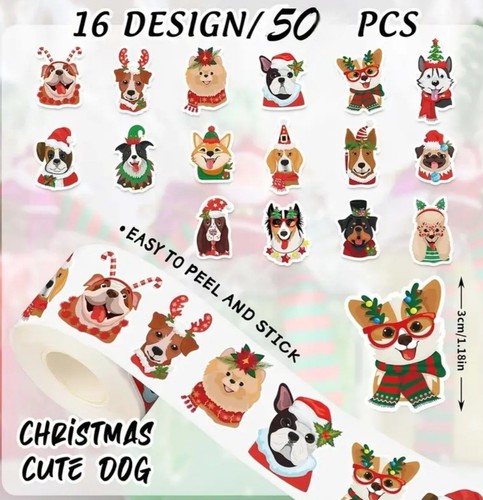 50x cute christmas dog - christmas,