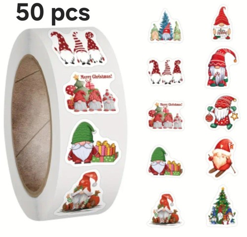 50x christmas gnome stickers - 50x,