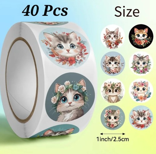 40x floral cat kitten birthday - floral,