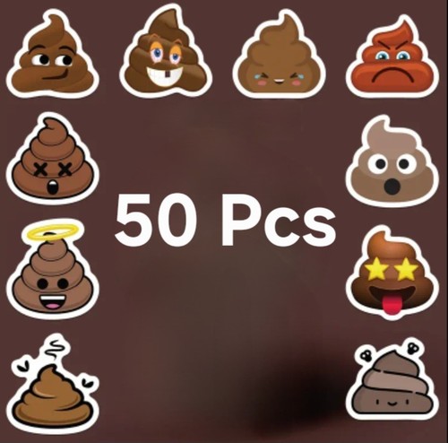 50x poo emoji - pooh, stickers