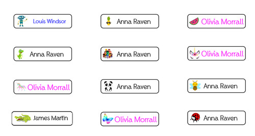 Personalised name labels - personalised,