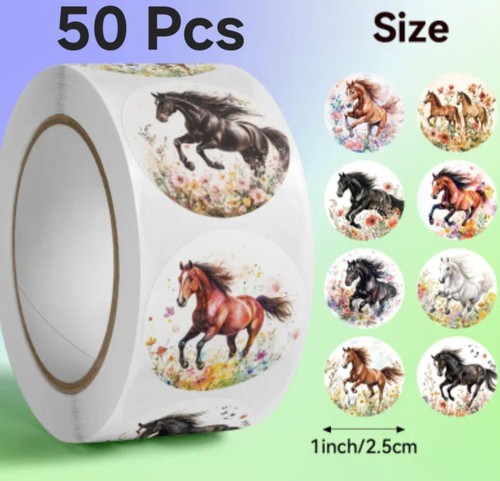 50x cute horse - 50x, labels