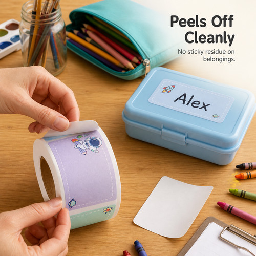 School supplies name stickers - supplies,
