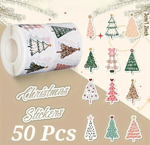 50x christmas tree stickers - christmas,