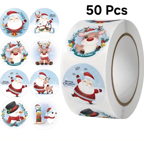 50x christmas stickers - 50x,
