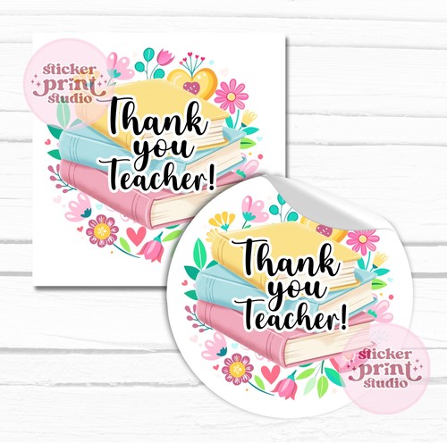 Thank you teacher stickers end - you,