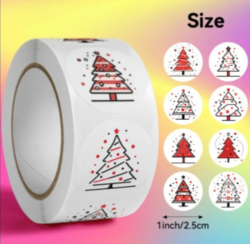 50x christmas tree stickers - tree,